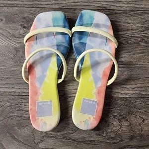 Dolce Vita Lester Strappy Square Toe Funfetti Easter Aqua Color Sandals Size 6.5